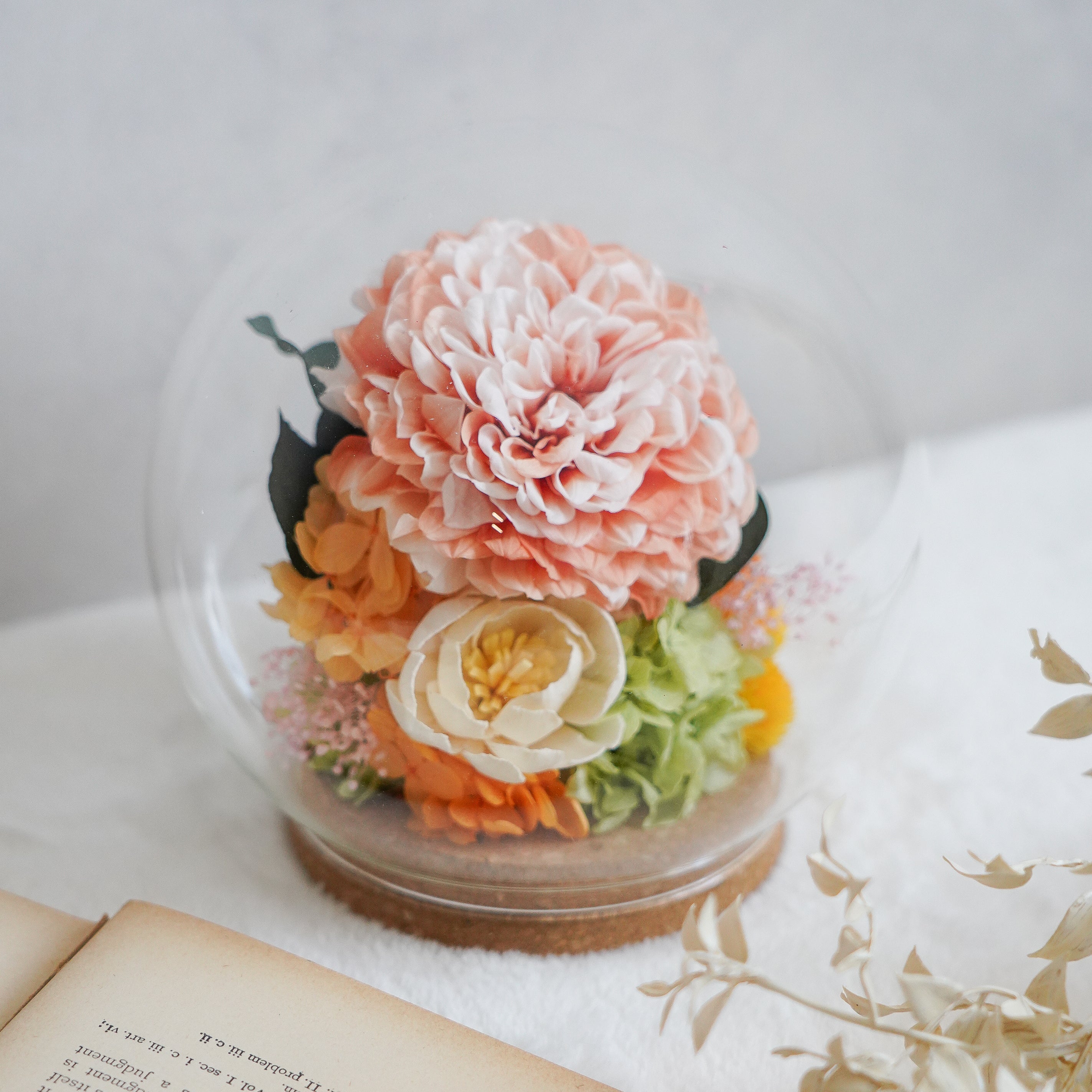 完成品 | ダリア ガラスドームL