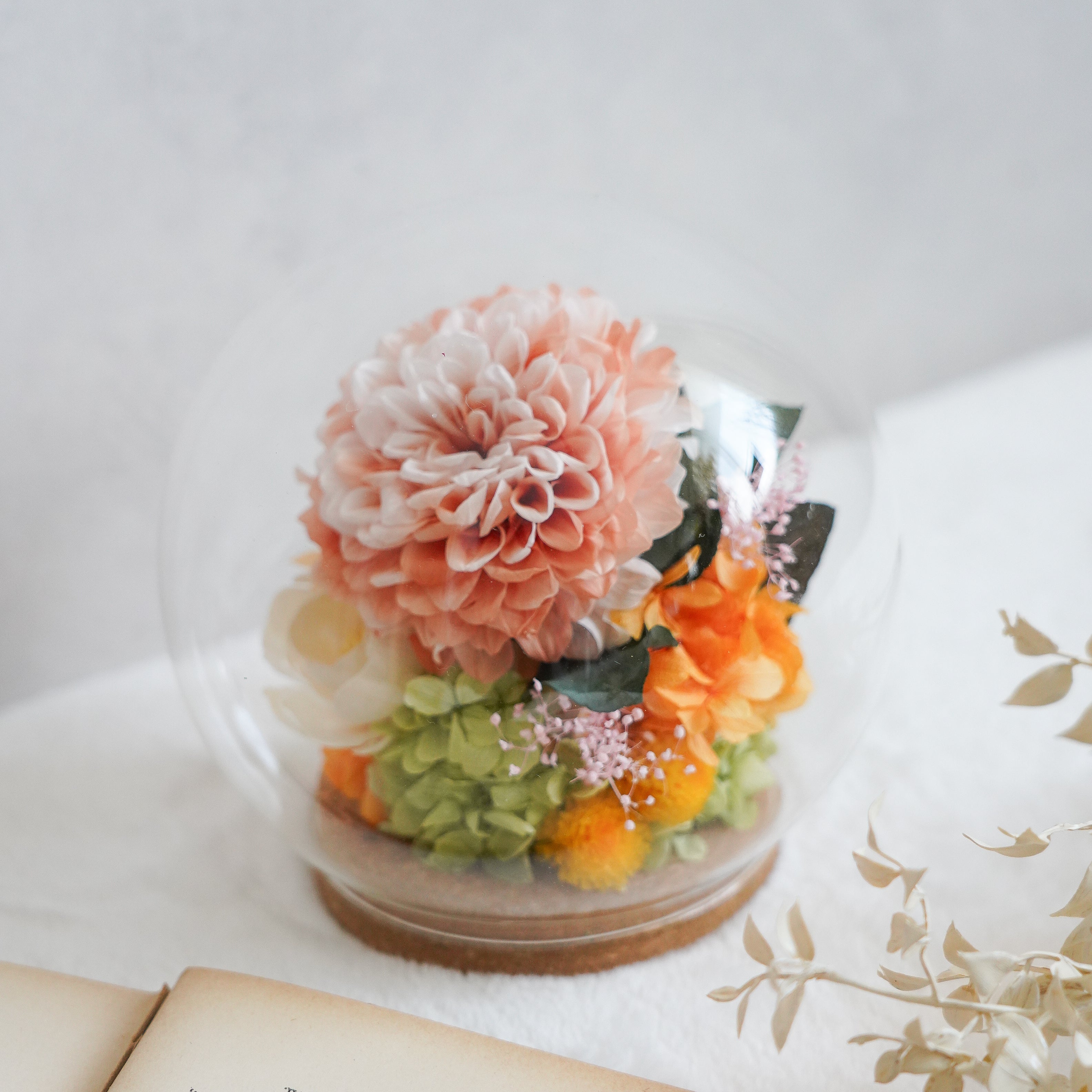 完成品 | ダリア ガラスドームL