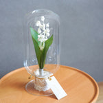名入れ｜ガラスボトルL｜スズラン（プリザーブドフラワー）