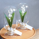 名入れ｜ガラスボトルL｜スズラン（プリザーブドフラワー）